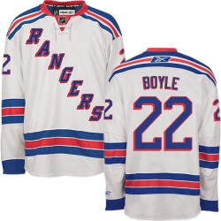 Adult Authentic New York Rangers Dan Boyle White Away Official Reebok Jersey