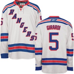 Adult Authentic New York Rangers Dan Girardi White Away Official Reebok Jersey