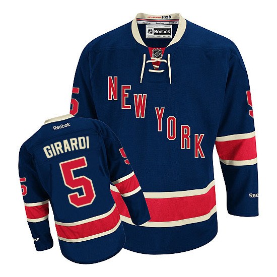 Adult Authentic New York Rangers Dan Girardi Navy Blue Third Official Reebok Jersey