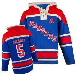 New York Rangers Dan Girardi Official Royal Blue Old Time Hockey Premier Adult Sawyer Hooded Sweatshirt Jersey