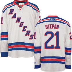 Adult Authentic New York Rangers Derek Stepan White Away Official Reebok Jersey