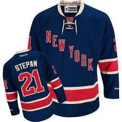 Adult Authentic New York Rangers Derek Stepan Navy Blue Third Official Reebok Jersey