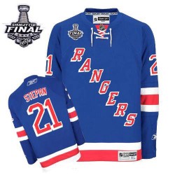 Adult Authentic New York Rangers Derek Stepan Royal Blue Home 2014 Stanley Cup Official Reebok Jersey