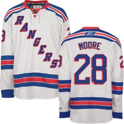 Adult Authentic New York Rangers Dominic Moore White Away Official Reebok Jersey