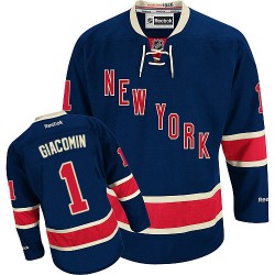 Adult Premier New York Rangers Eddie Giacomin Navy Blue Third Official Reebok Jersey