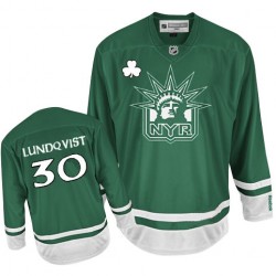 Youth Authentic New York Rangers Henrik Lundqvist Green St Patty's Day Official Reebok Jersey