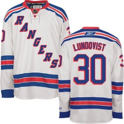 Women's Authentic New York Rangers Henrik Lundqvist White Away Official Reebok Jersey