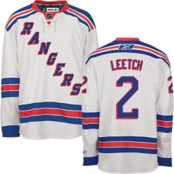 Adult Premier New York Rangers Brian Leetch White Away Official Reebok Jersey