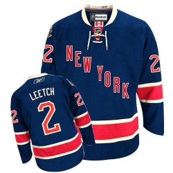 Adult Authentic New York Rangers Brian Leetch Navy Blue Third Official Reebok Jersey