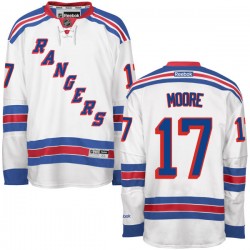 Adult Premier New York Rangers John Moore White Away Official Reebok Jersey