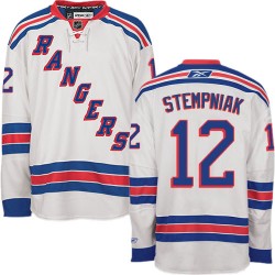 Adult Authentic New York Rangers Lee Stempniak White Away Official Reebok Jersey