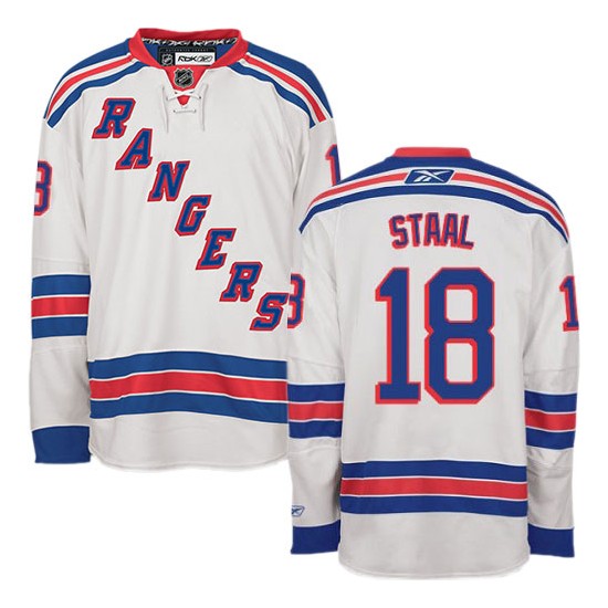 Adult Premier New York Rangers Marc Staal White Away Official Reebok Jersey