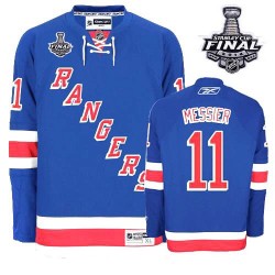 Adult Authentic New York Rangers Mark Messier Royal Blue Home 2014 Stanley Cup Official Reebok Jersey