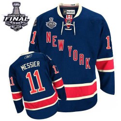 Adult Authentic New York Rangers Mark Messier Navy Blue Third 2014 Stanley Cup Official Reebok Jersey