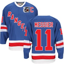 Adult Authentic New York Rangers Mark Messier Royal Blue Throwback 75TH Official CCM Jersey