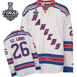 Adult Authentic New York Rangers Martin St. Louis White Away 2014 Stanley Cup Official Reebok Jersey