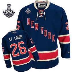 Adult Premier New York Rangers Martin St. Louis Navy Blue Third 2014 Stanley Cup Official Reebok Jersey