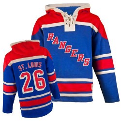 New York Rangers Martin St. Louis Official Royal Blue Old Time Hockey Authentic Adult Sawyer Hooded Sweatshirt Jersey