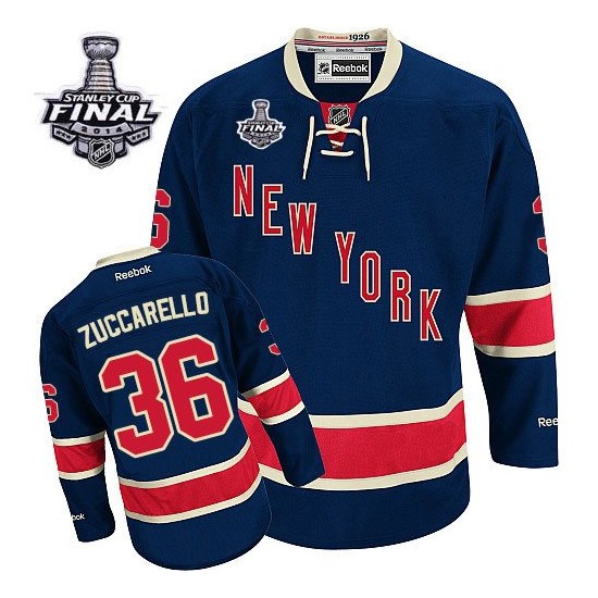 Official 2014 Stanley Cup Reebok Premier NYR #36 Mats Zuccarello
