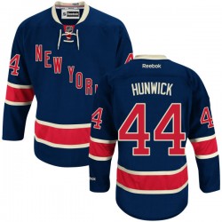 Adult Authentic New York Rangers Matt Hunwick Navy Blue Alternate Official Reebok Jersey