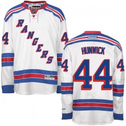 Adult Authentic New York Rangers Matt Hunwick White Away Official Reebok Jersey