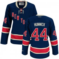 Women's Authentic New York Rangers Matt Hunwick Navy Blue Alternate Official Reebok Jersey