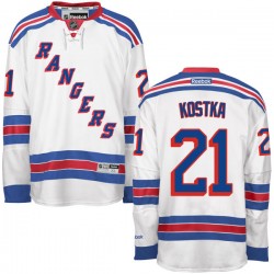 Adult Authentic New York Rangers Michael Kostka White Away Official Reebok Jersey
