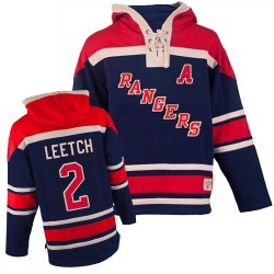 New York Rangers Brian Leetch Official Navy Blue Old Time Hockey Authentic Adult Sawyer Hooded Sweatshirt Jersey