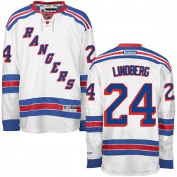 Adult Authentic New York Rangers Oscar Lindberg White Away Official Reebok Jersey