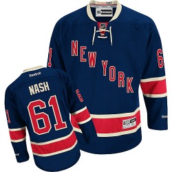 Youth Authentic New York Rangers Rick Nash Navy Blue Third Official Reebok Jersey