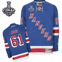 Adult Premier New York Rangers Rick Nash Royal Blue Home 2014 Stanley Cup Official Reebok Jersey