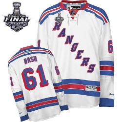 Adult Premier New York Rangers Rick Nash White Away 2014 Stanley Cup Official Reebok Jersey