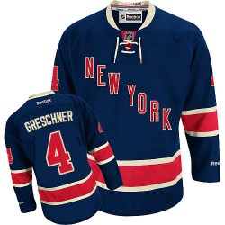 Adult Authentic New York Rangers Ron Greschner Navy Blue Third Official Reebok Jersey
