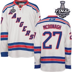 Adult Authentic New York Rangers Ryan McDonagh White Away 2014 Stanley Cup Official Reebok Jersey