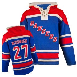 New York Rangers Ryan McDonagh Official Royal Blue Old Time Hockey Premier Adult Sawyer Hooded Sweatshirt Jersey