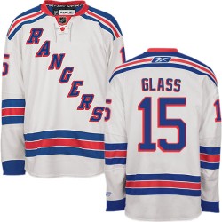 Adult Authentic New York Rangers Tanner Glass White Away Official Reebok Jersey