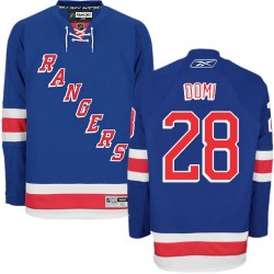 Adult Authentic New York Rangers Tie Domi Royal Blue Home Official Reebok Jersey
