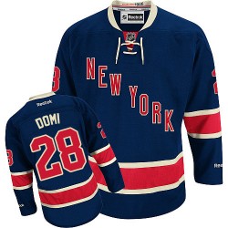 Adult Authentic New York Rangers Tie Domi Navy Blue Third Official Reebok Jersey