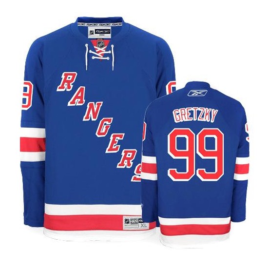 Adult Premier New York Rangers Wayne Gretzky Royal Blue Home Official Reebok Jersey
