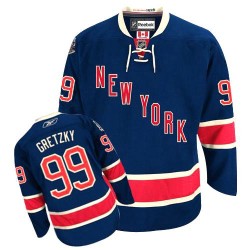 Adult Authentic New York Rangers Wayne Gretzky Navy Blue Third Official Reebok Jersey