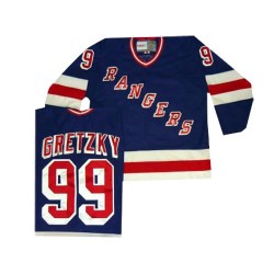 Adult Authentic New York Rangers Wayne Gretzky Royal Blue Throwback Official CCM Jersey