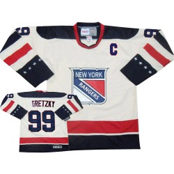 Adult Authentic New York Rangers Wayne Gretzky White Throwback Official CCM Jersey
