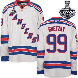 Adult Authentic New York Rangers Wayne Gretzky White Away 2014 Stanley Cup Official Reebok Jersey