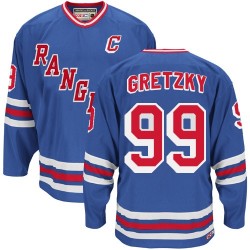 New York Rangers Wayne Gretzky Official Royal Blue CCM Authentic Adult Heroes of Hockey Alumni Throwback Jersey