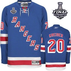Adult Authentic New York Rangers Chris Kreider Royal Blue Home 2014 Stanley Cup Official Reebok Jersey
