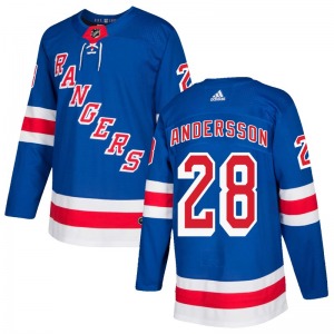 Adult Authentic New York Rangers Lias Andersson Royal Blue Home Official Adidas Jersey