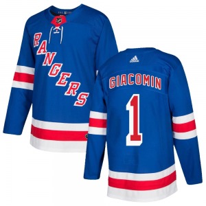 Adult Authentic New York Rangers Eddie Giacomin Royal Blue Home Official Adidas Jersey