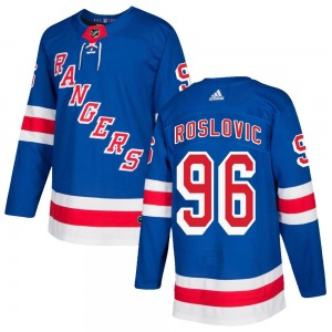 Adult Authentic New York Rangers Jack Roslovic Royal Blue Home Official Adidas Jersey