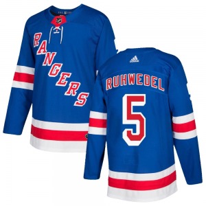 Adult Authentic New York Rangers Chad Ruhwedel Royal Blue Home Official Adidas Jersey