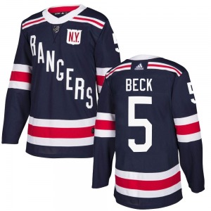 Adult Authentic New York Rangers Barry Beck Navy Blue 2018 Winter Classic Home Official Adidas Jersey
